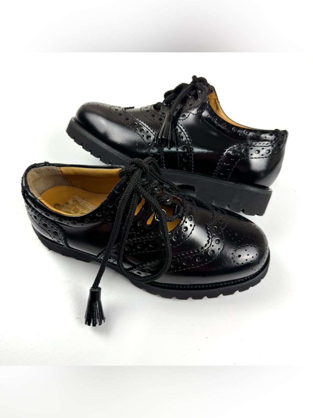 Piper Ghillie Brogues Black Scottish Kilt Shoes Orthotic/Diabetic Mens Size 4.5